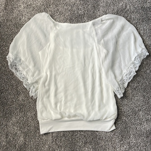 Sheer white blouse with lace - Picture 2 of 2